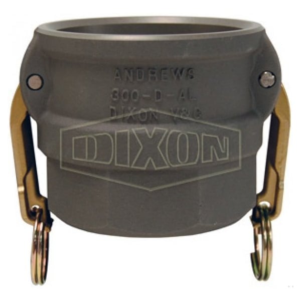 Type D Cam and Groove Coupler, 1-1/2 in Nominal, Female Coupler x FNPT End Style, Aluminum, Domestic